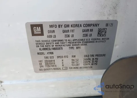 2022 Buick Encore Gx Awd Preferred from USA, damaged, VIN KL4MMCSL1NB055979